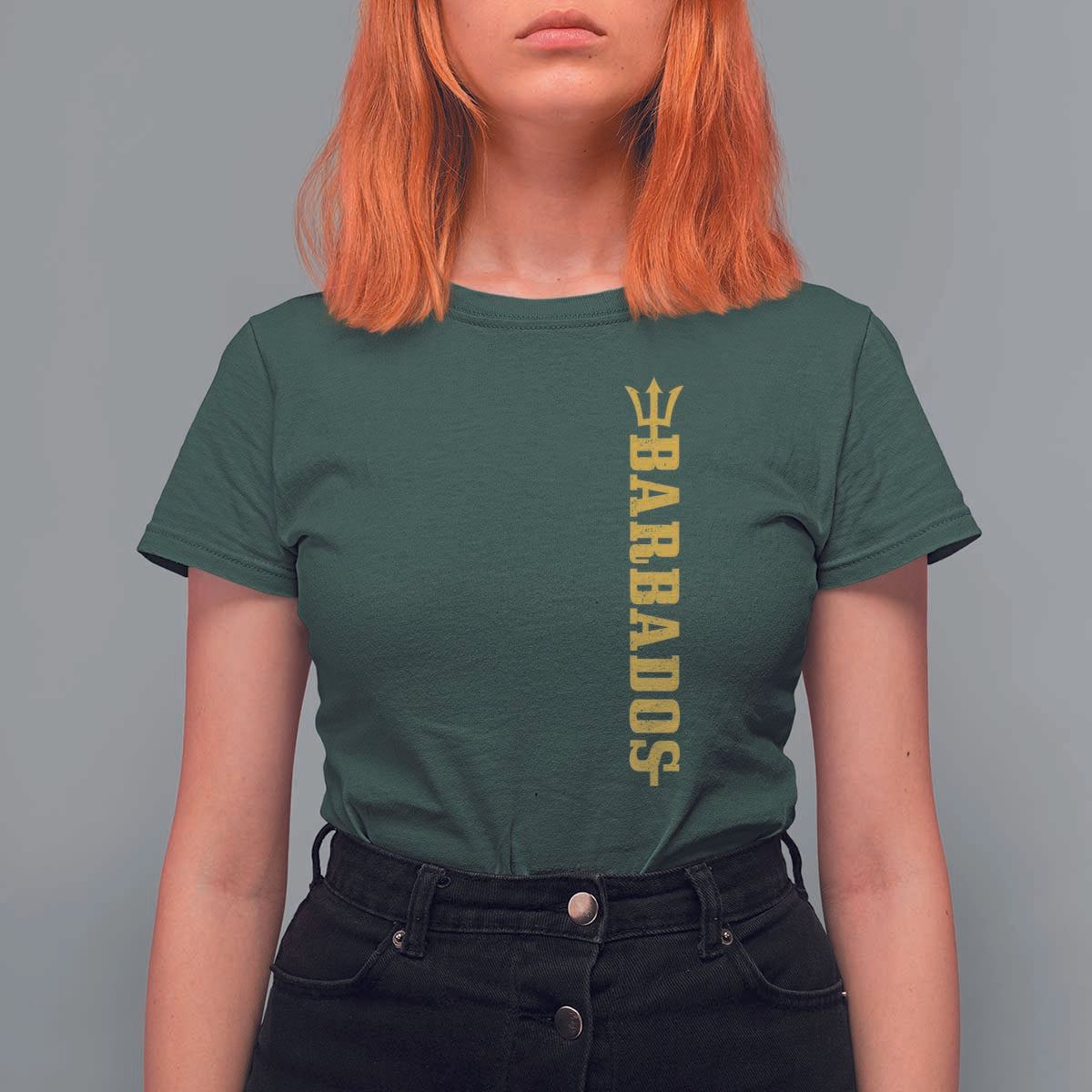 Funny Bajan Pride Barbados Trident T Shirt For Women