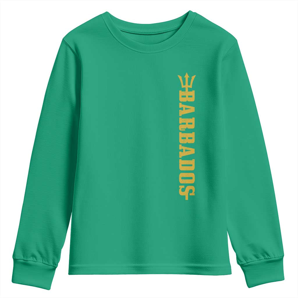Funny Bajan Pride Barbados Trident Youth Sweatshirt