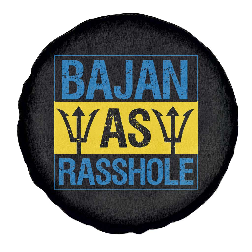 Funny Bajan As Rasshole Spare Tire Cover Barbados Flag With Barbados Tridents