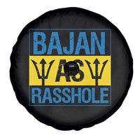 Funny Bajan As Rasshole Spare Tire Cover Barbados Flag With Barbados Tridents