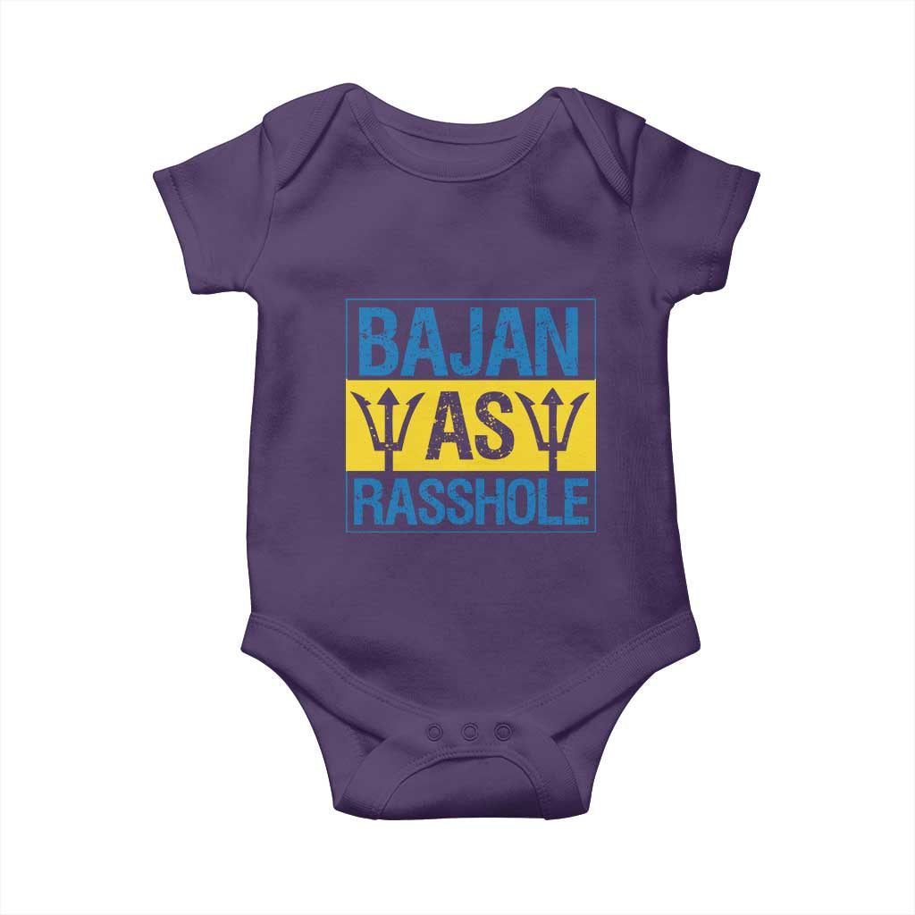 Funny Bajan As Rasshole Baby Onesie Barbados Flag With Barbados Tridents