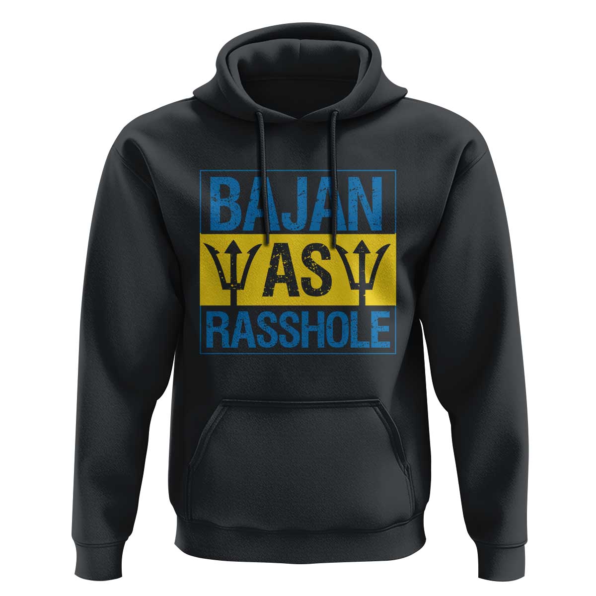 Funny Bajan As Rasshole Hoodie Barbados Flag With Barbados Tridents