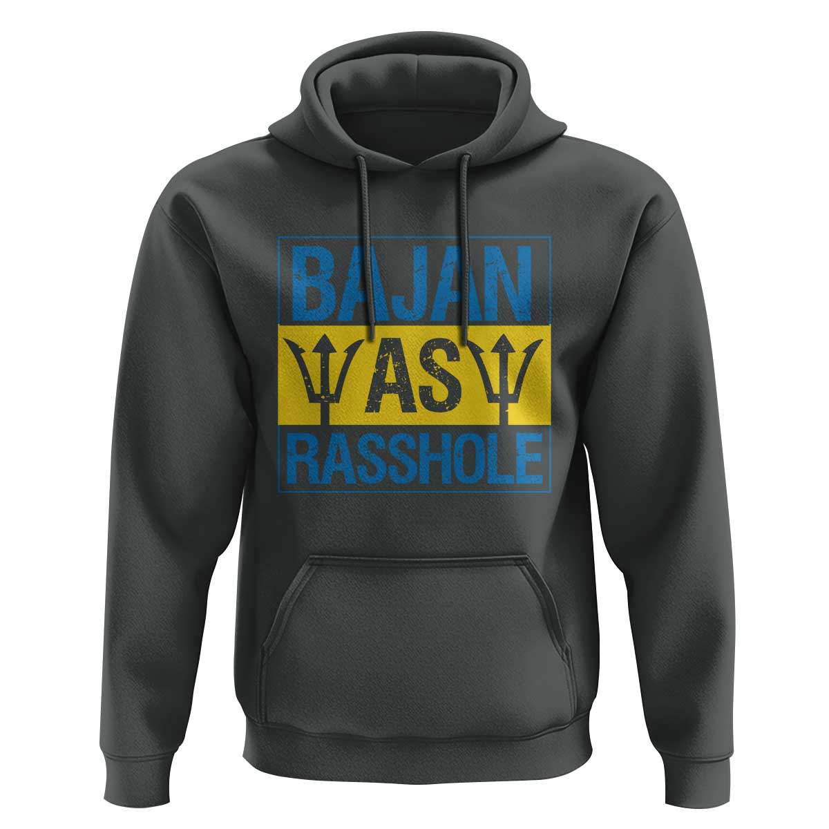 Funny Bajan As Rasshole Hoodie Barbados Flag With Barbados Tridents