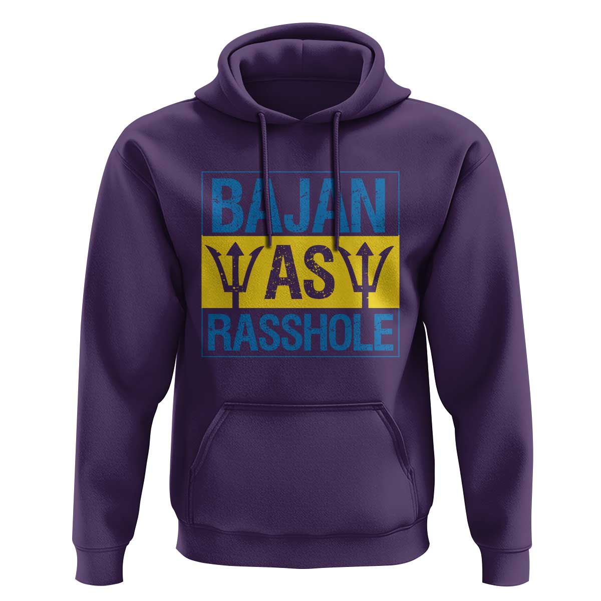 Funny Bajan As Rasshole Hoodie Barbados Flag With Barbados Tridents