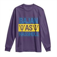 Funny Bajan As Rasshole Long Sleeve Shirt Barbados Flag With Barbados Tridents
