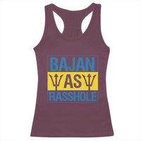 Funny Bajan As Rasshole Racerback Tank Top Barbados Flag With Barbados Tridents