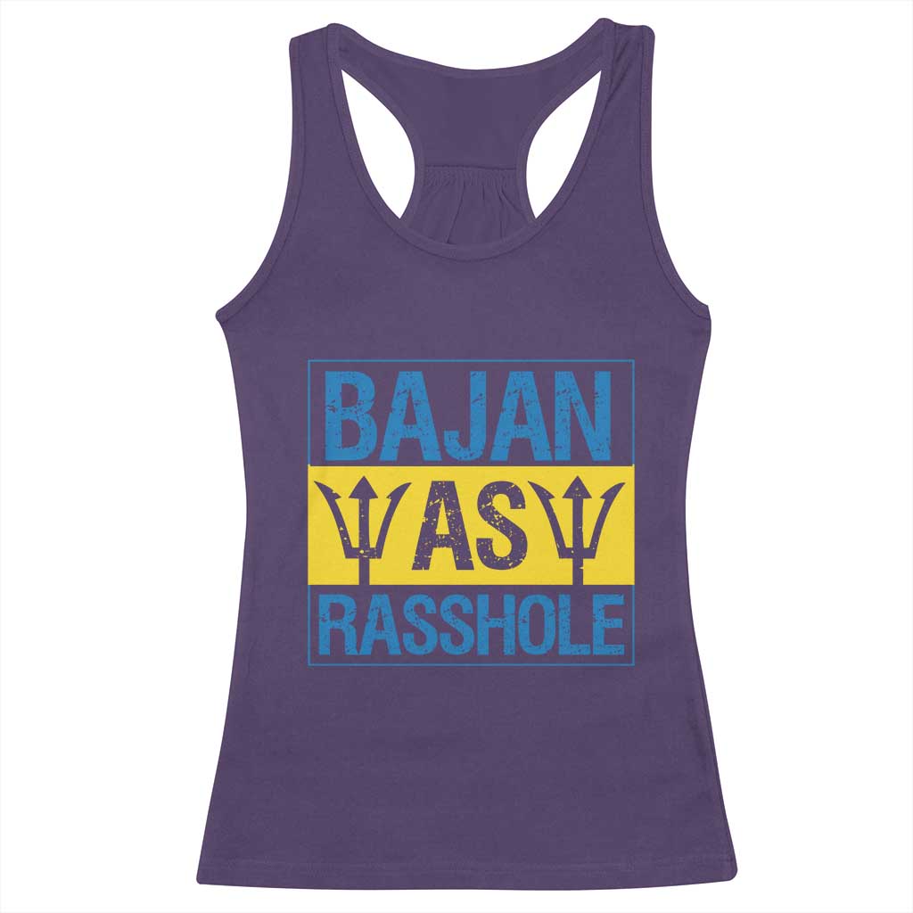 Funny Bajan As Rasshole Racerback Tank Top Barbados Flag With Barbados Tridents