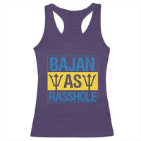 Funny Bajan As Rasshole Racerback Tank Top Barbados Flag With Barbados Tridents