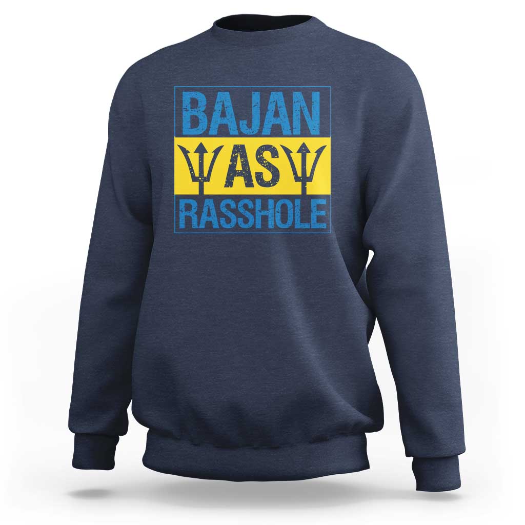 Funny Bajan As Rasshole Sweatshirt Barbados Flag With Barbados Tridents