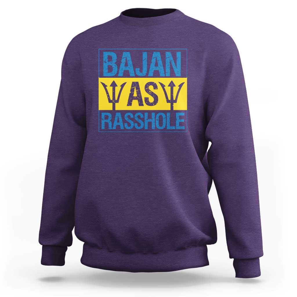 Funny Bajan As Rasshole Sweatshirt Barbados Flag With Barbados Tridents