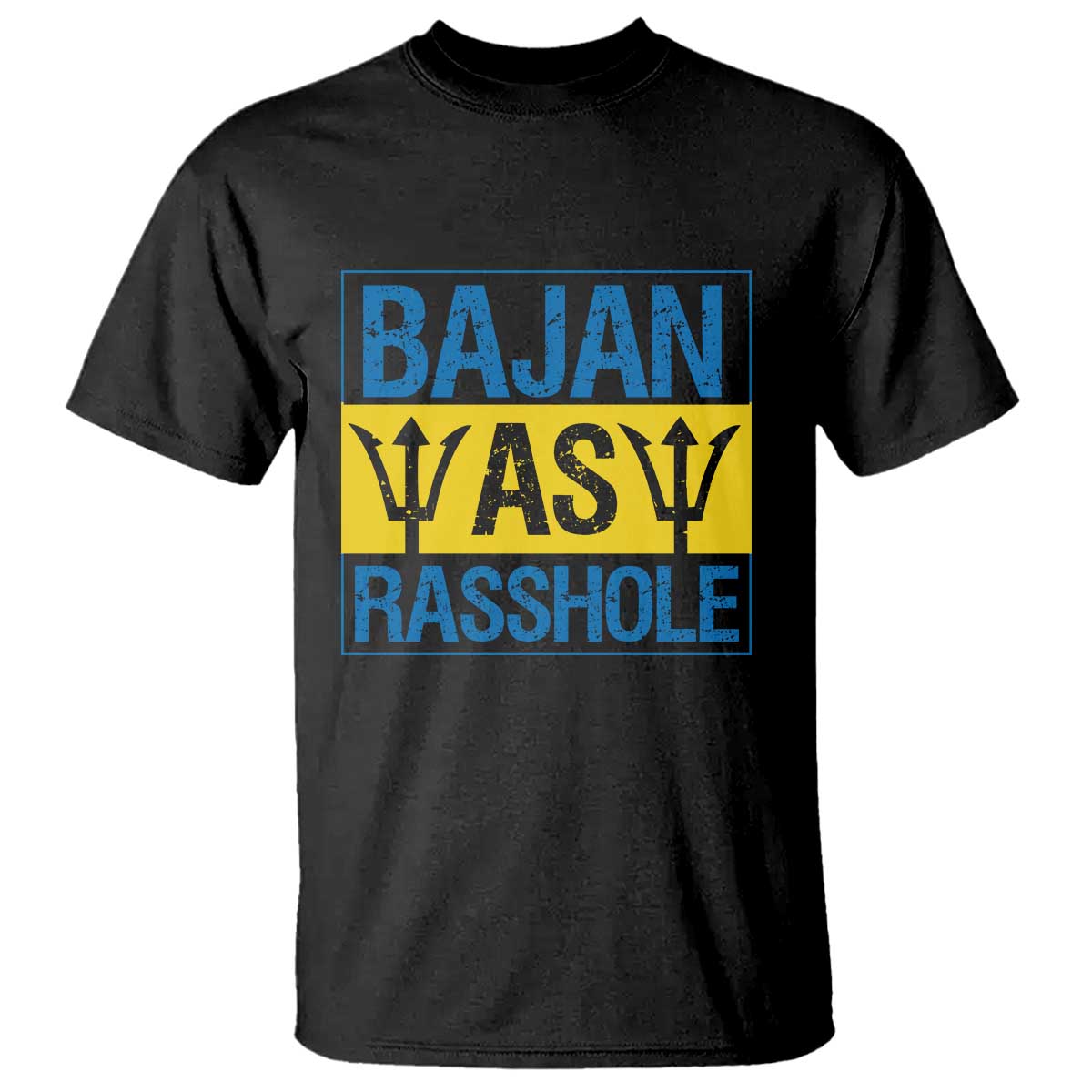 Funny Bajan As Rasshole T Shirt Barbados Flag With Barbados Tridents