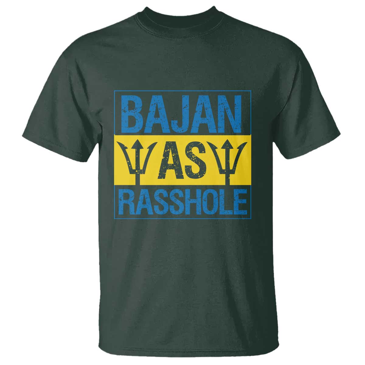 Funny Bajan As Rasshole T Shirt Barbados Flag With Barbados Tridents