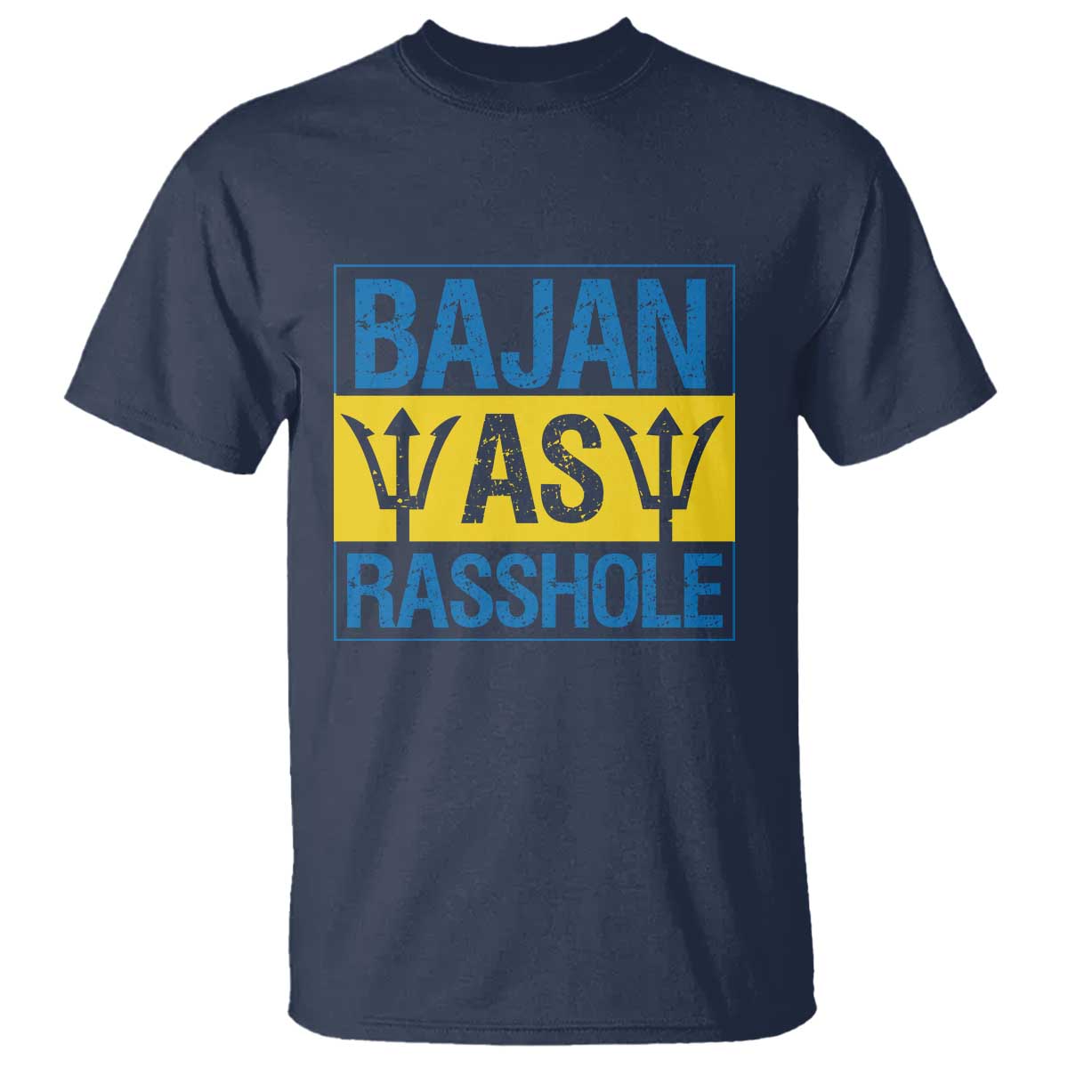 Funny Bajan As Rasshole T Shirt Barbados Flag With Barbados Tridents