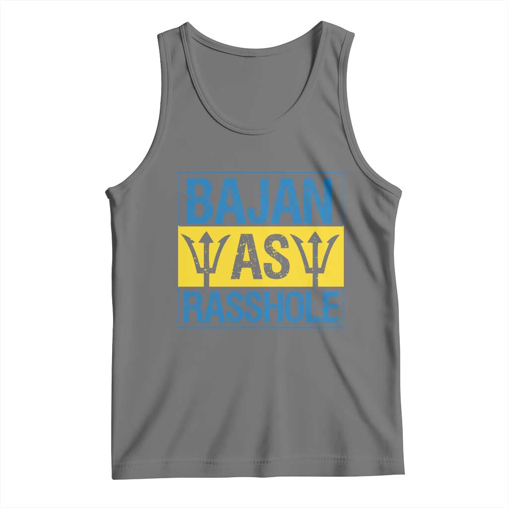 Funny Bajan As Rasshole Tank Top Barbados Flag With Barbados Tridents