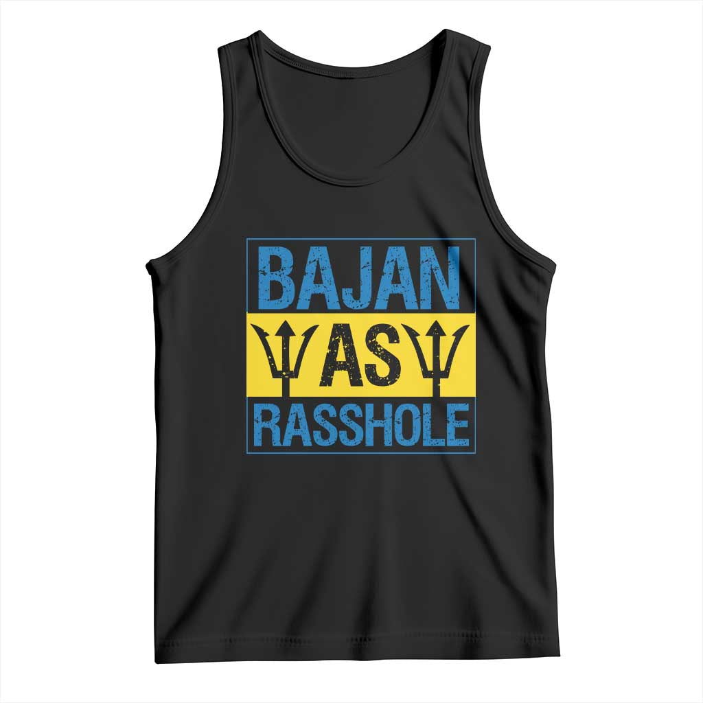 Funny Bajan As Rasshole Tank Top Barbados Flag With Barbados Tridents
