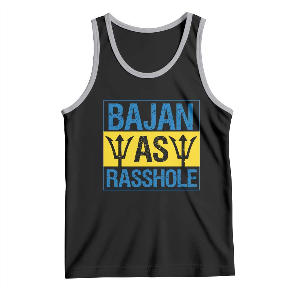 Funny Bajan As Rasshole Tank Top Barbados Flag With Barbados Tridents
