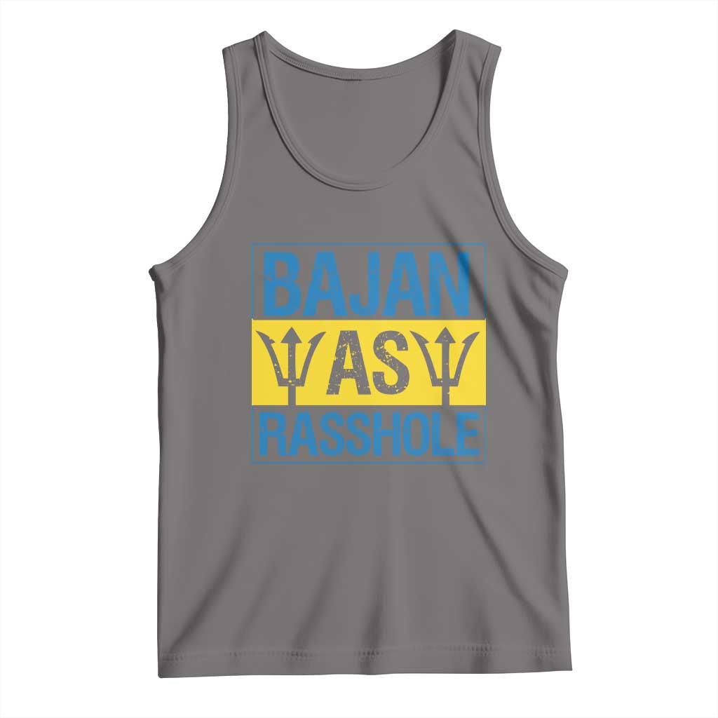 Funny Bajan As Rasshole Tank Top Barbados Flag With Barbados Tridents
