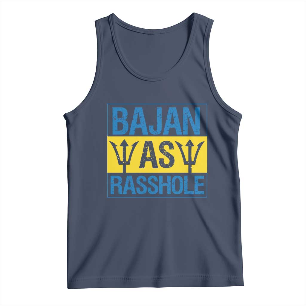 Funny Bajan As Rasshole Tank Top Barbados Flag With Barbados Tridents