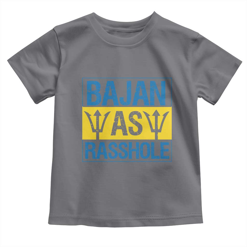 Funny Bajan As Rasshole Toddler T Shirt Barbados Flag With Barbados Tridents