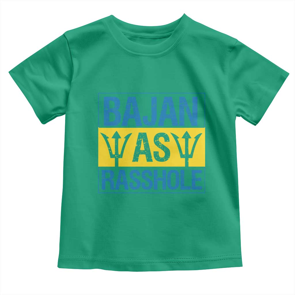Funny Bajan As Rasshole Toddler T Shirt Barbados Flag With Barbados Tridents
