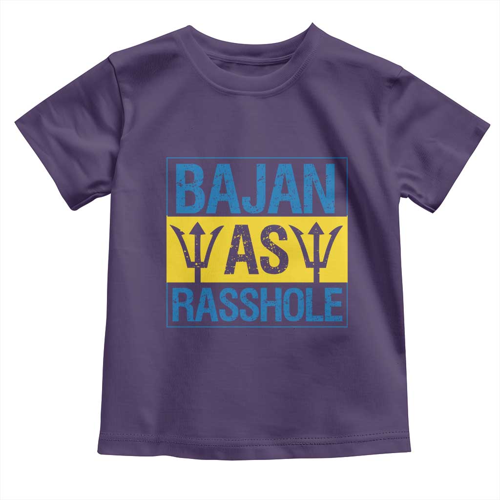 Funny Bajan As Rasshole Toddler T Shirt Barbados Flag With Barbados Tridents