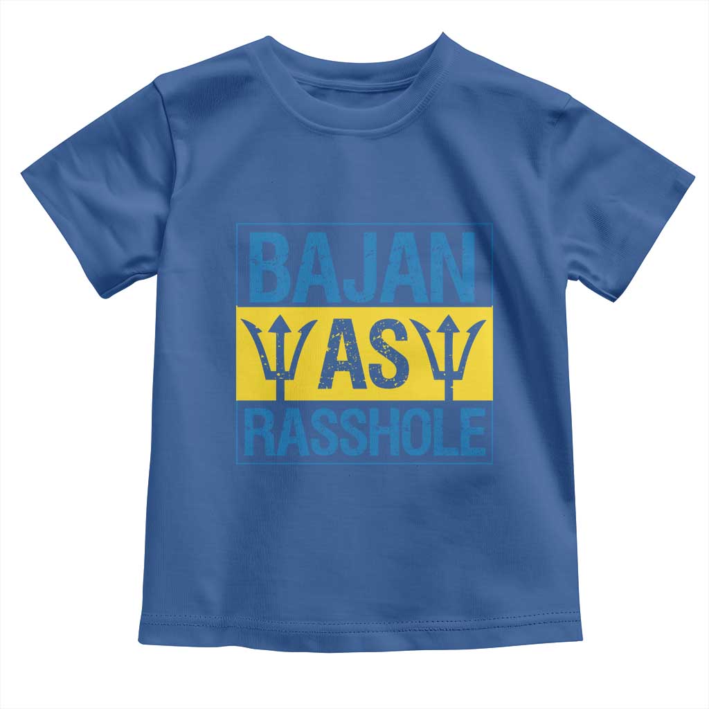 Funny Bajan As Rasshole Toddler T Shirt Barbados Flag With Barbados Tridents