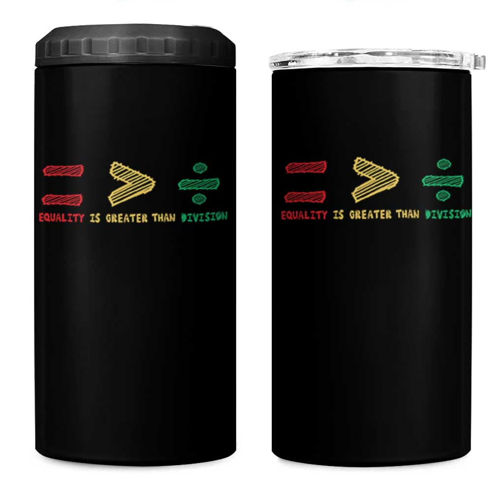 Juneteenth Equality Is Greater Than Division 4 in 1 Can Cooler Tumbler Equal Rights Math Symbol