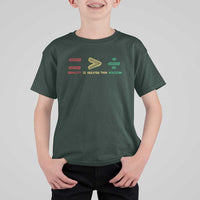 Juneteenth Equality Is Greater Than Division T Shirt For Kid Equal Rights Math Symbol
