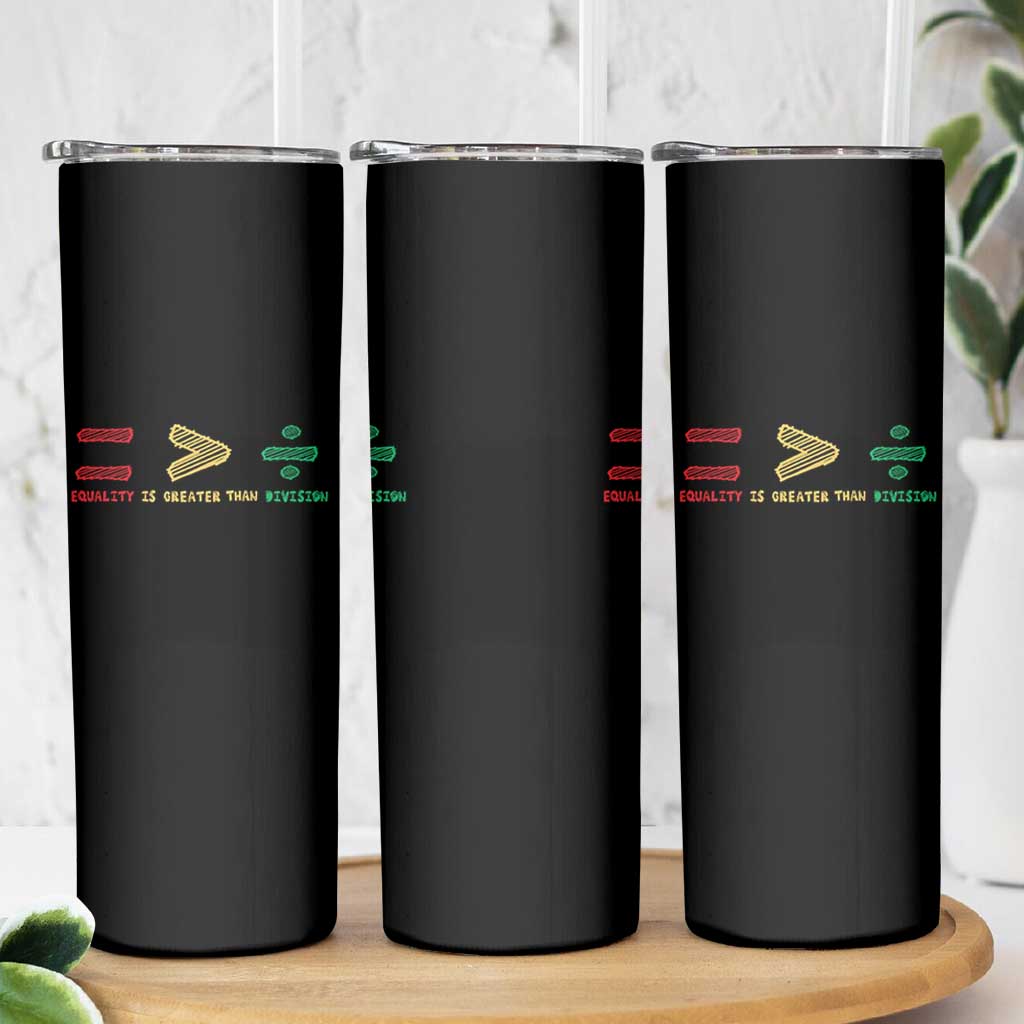 Juneteenth Equality Is Greater Than Division Skinny Tumbler Equal Rights Math Symbol