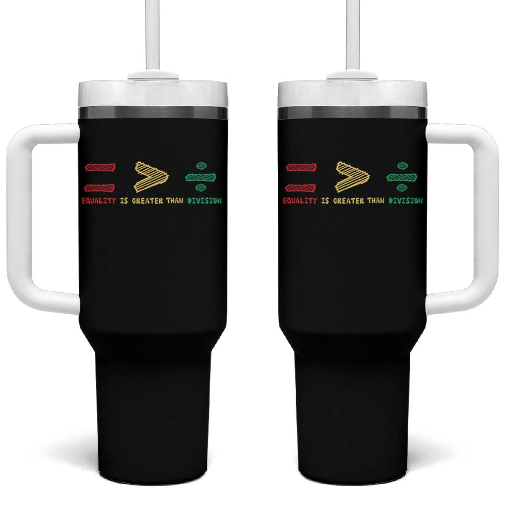 Juneteenth Equality Is Greater Than Division Tumbler With Handle Equal Rights Math Symbol