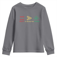Juneteenth Equality Is Greater Than Division Youth Sweatshirt Equal Rights Math Symbol
