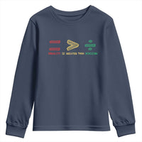 Juneteenth Equality Is Greater Than Division Youth Sweatshirt Equal Rights Math Symbol