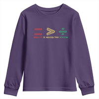 Juneteenth Equality Is Greater Than Division Youth Sweatshirt Equal Rights Math Symbol