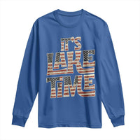 Funny It's Lake Time Long Sleeve Shirt Patriotic Boater American Flag USA 4th of July - Wonder Print Shop