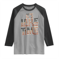 Funny It's Lake Time Raglan Shirt Patriotic Boater American Flag USA 4th of July - Wonder Print Shop