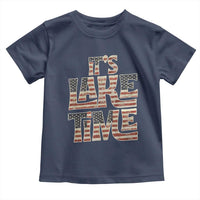 Funny It's Lake Time Toddler T Shirt Patriotic Boater American Flag USA 4th of July - Wonder Print Shop