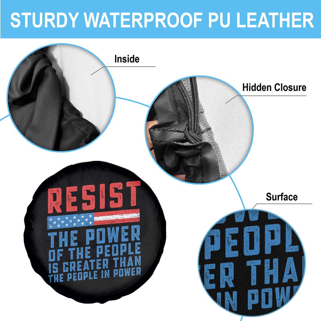 Funny Resist The Power Of The People Is Greater Than The People In Power Spare Tire Cover - Wonder Print Shop