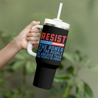 Funny Resist The Power Of The People Is Greater Than The People In Power Tumbler With Handle - Wonder Print Shop
