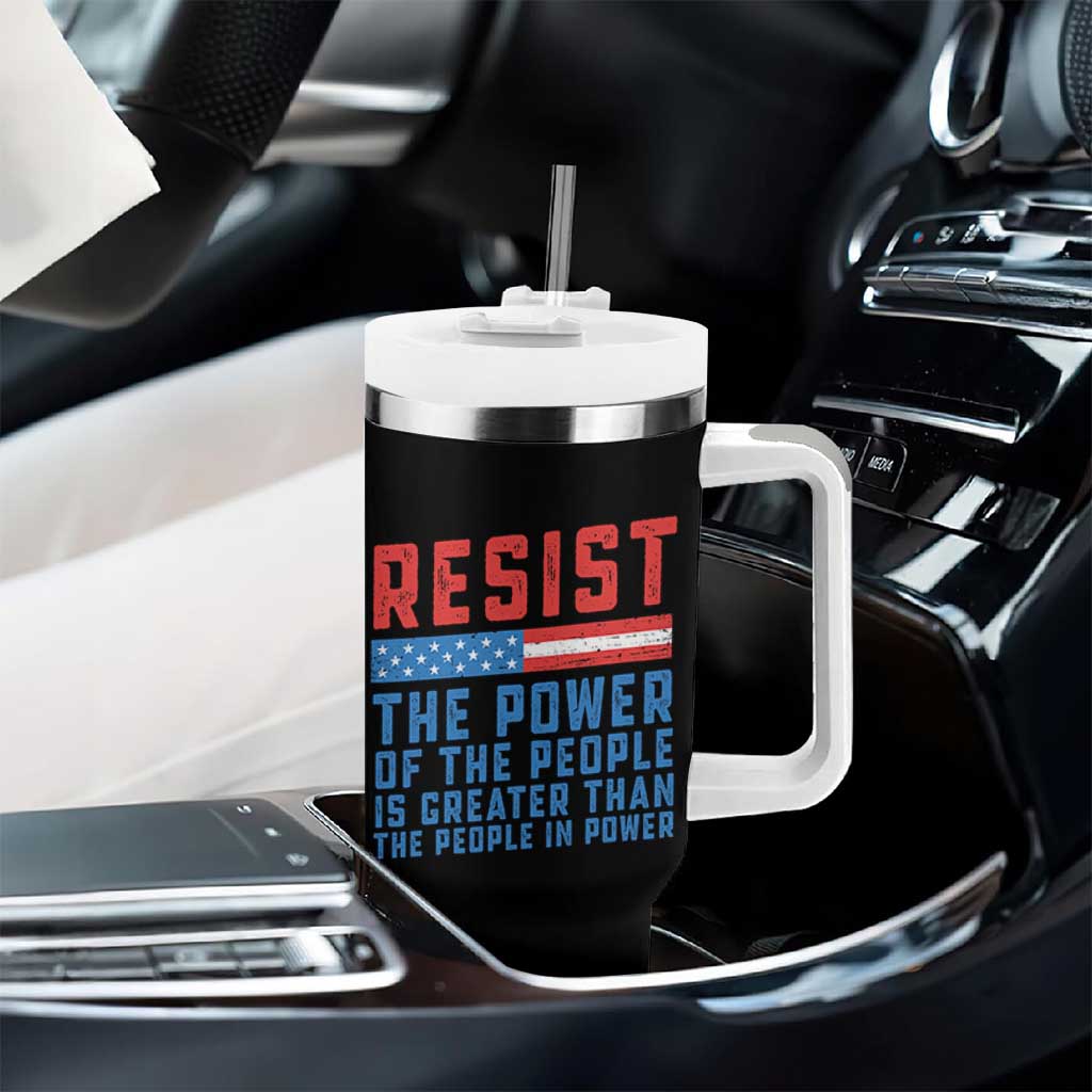 Funny Resist The Power Of The People Is Greater Than The People In Power Tumbler With Handle - Wonder Print Shop