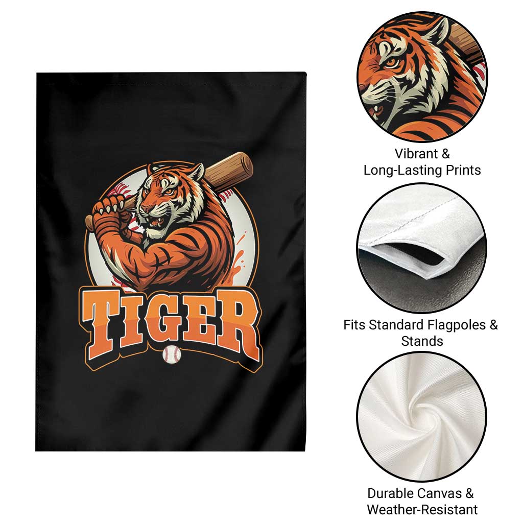 Funny Tiger Lover Baseball Animal Sport Garden Flag Inspirational Athletic - Wonder Print Shop