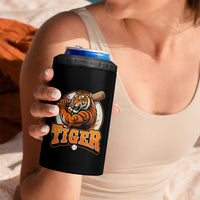 Funny Tiger Lover Baseball Animal Sport 4 in 1 Can Cooler Tumbler Inspirational Athletic - Wonder Print Shop