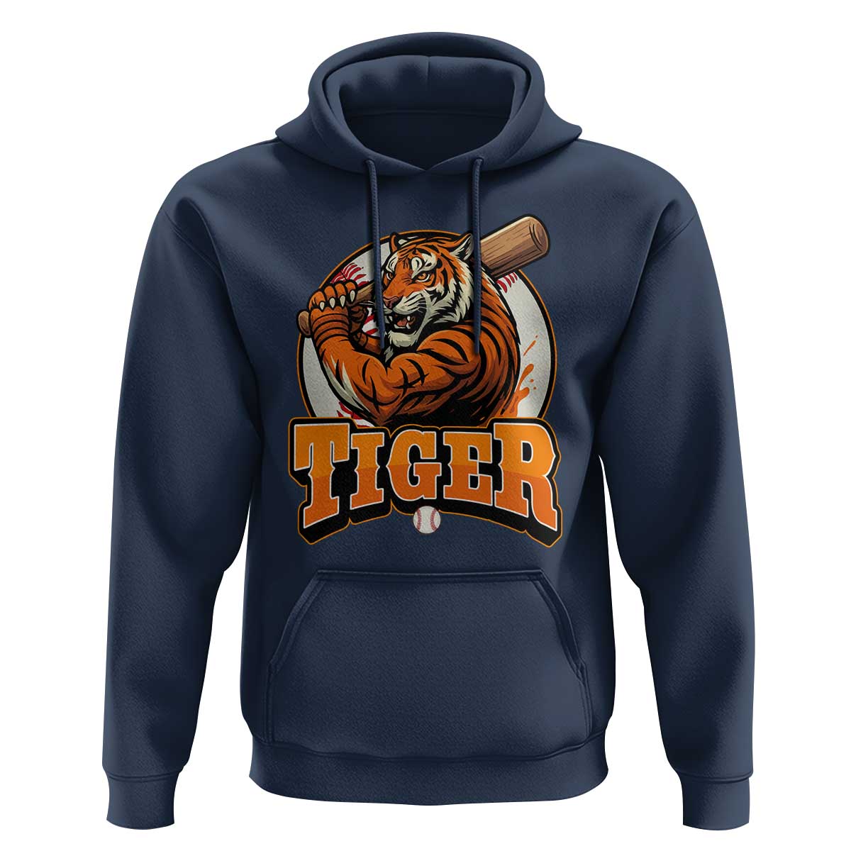 Funny Tiger Lover Baseball Animal Sport Hoodie Inspirational Athletic - Wonder Print Shop