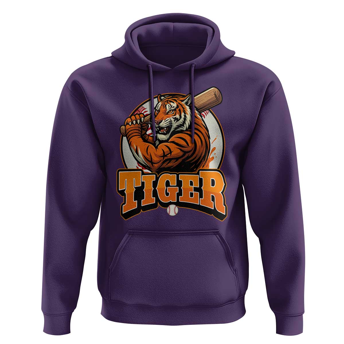 Funny Tiger Lover Baseball Animal Sport Hoodie Inspirational Athletic - Wonder Print Shop