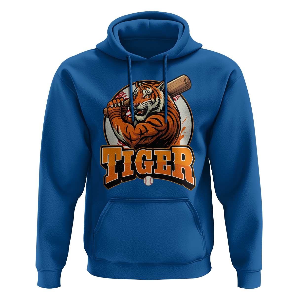 Funny Tiger Lover Baseball Animal Sport Hoodie Inspirational Athletic - Wonder Print Shop