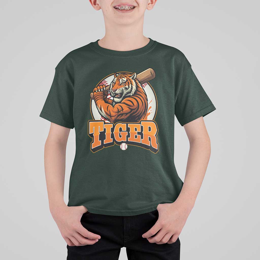 Funny Tiger Lover Baseball Animal Sport T Shirt For Kid Inspirational Athletic - Wonder Print Shop