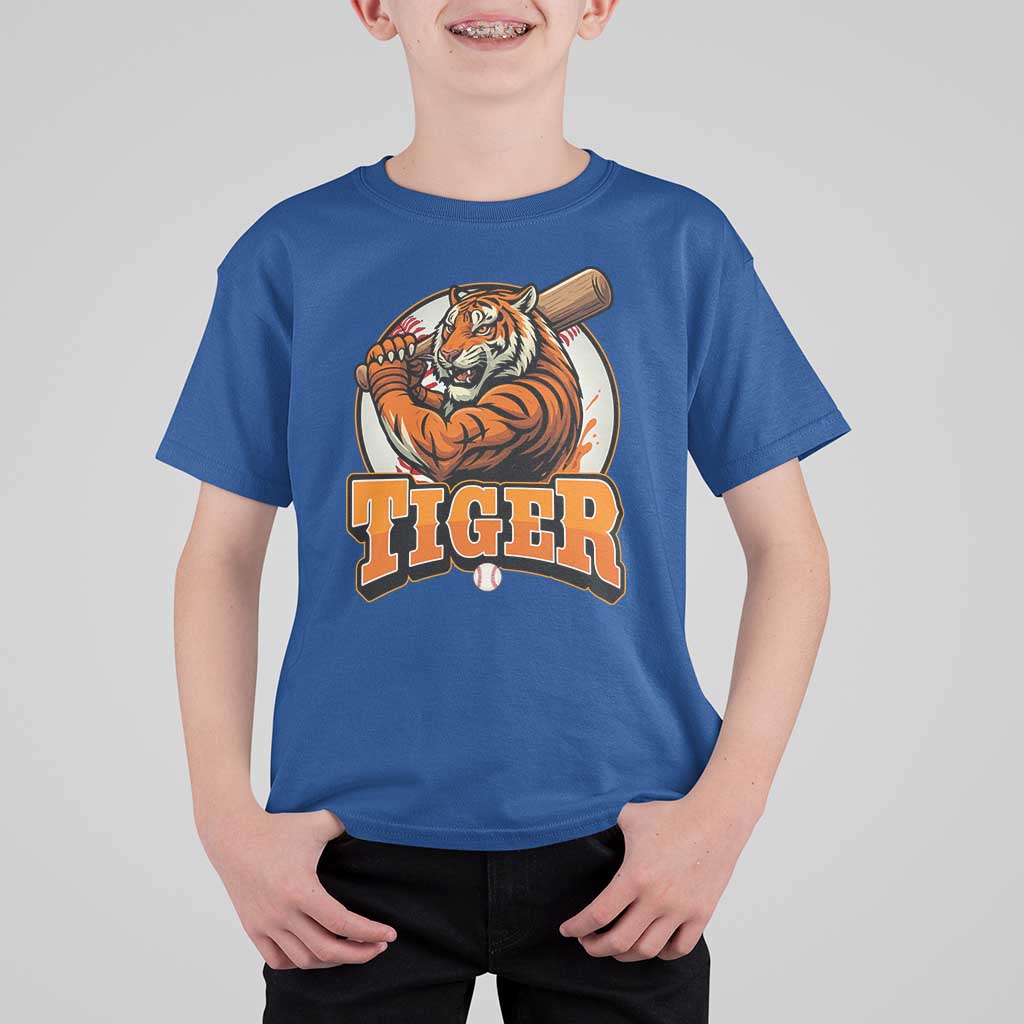 Funny Tiger Lover Baseball Animal Sport T Shirt For Kid Inspirational Athletic - Wonder Print Shop