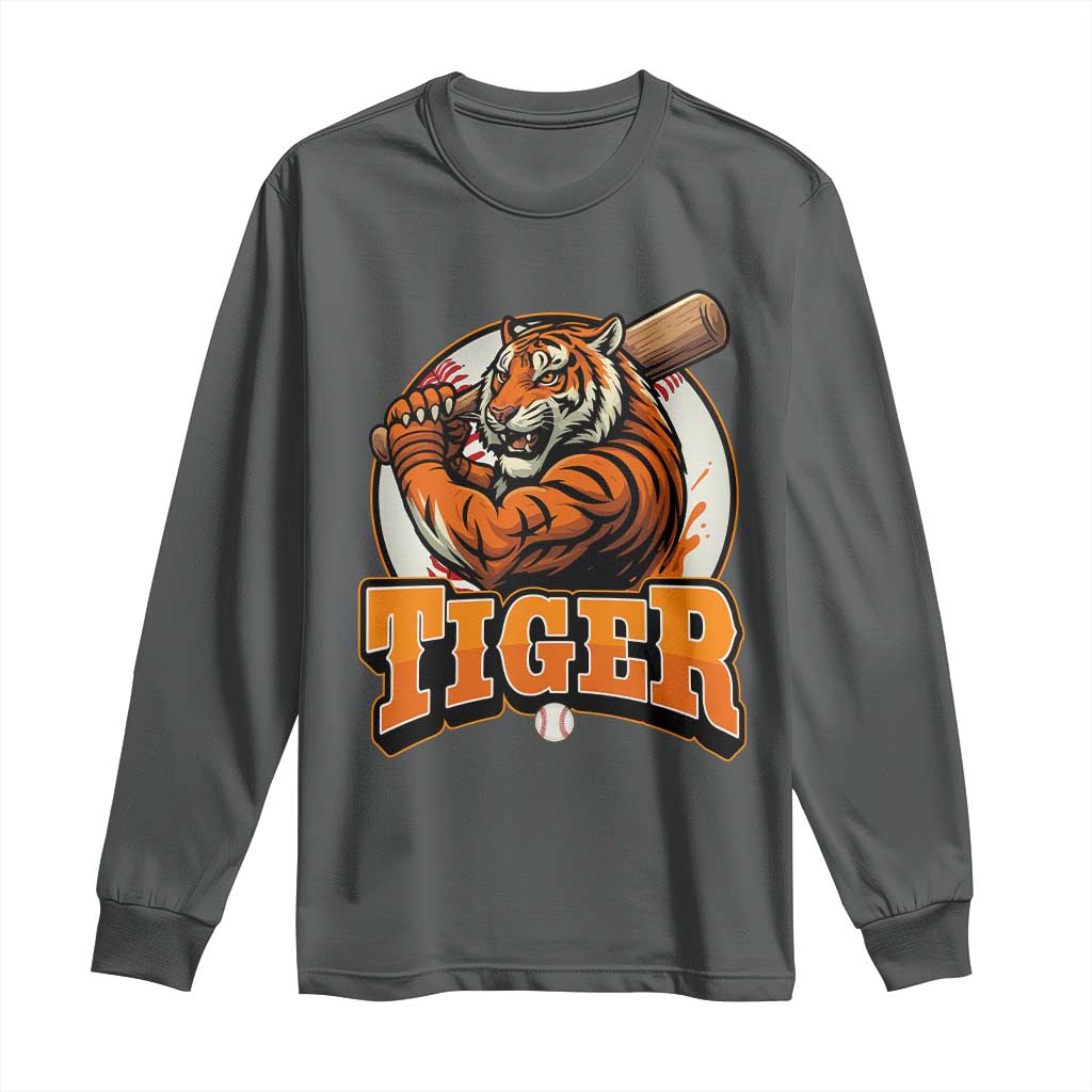 Funny Tiger Lover Baseball Animal Sport Long Sleeve Shirt Inspirational Athletic - Wonder Print Shop