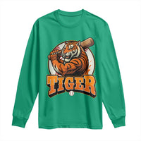 Funny Tiger Lover Baseball Animal Sport Long Sleeve Shirt Inspirational Athletic - Wonder Print Shop