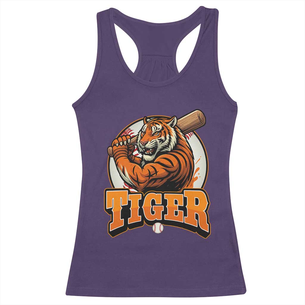 Funny Tiger Lover Baseball Animal Sport Racerback Tank Top Inspirational Athletic - Wonder Print Shop