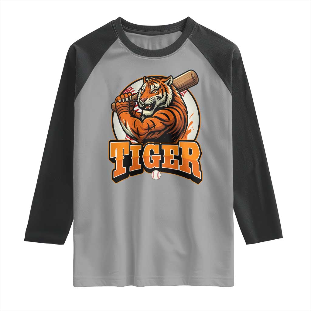 Funny Tiger Lover Baseball Animal Sport Raglan Shirt Inspirational Athletic - Wonder Print Shop